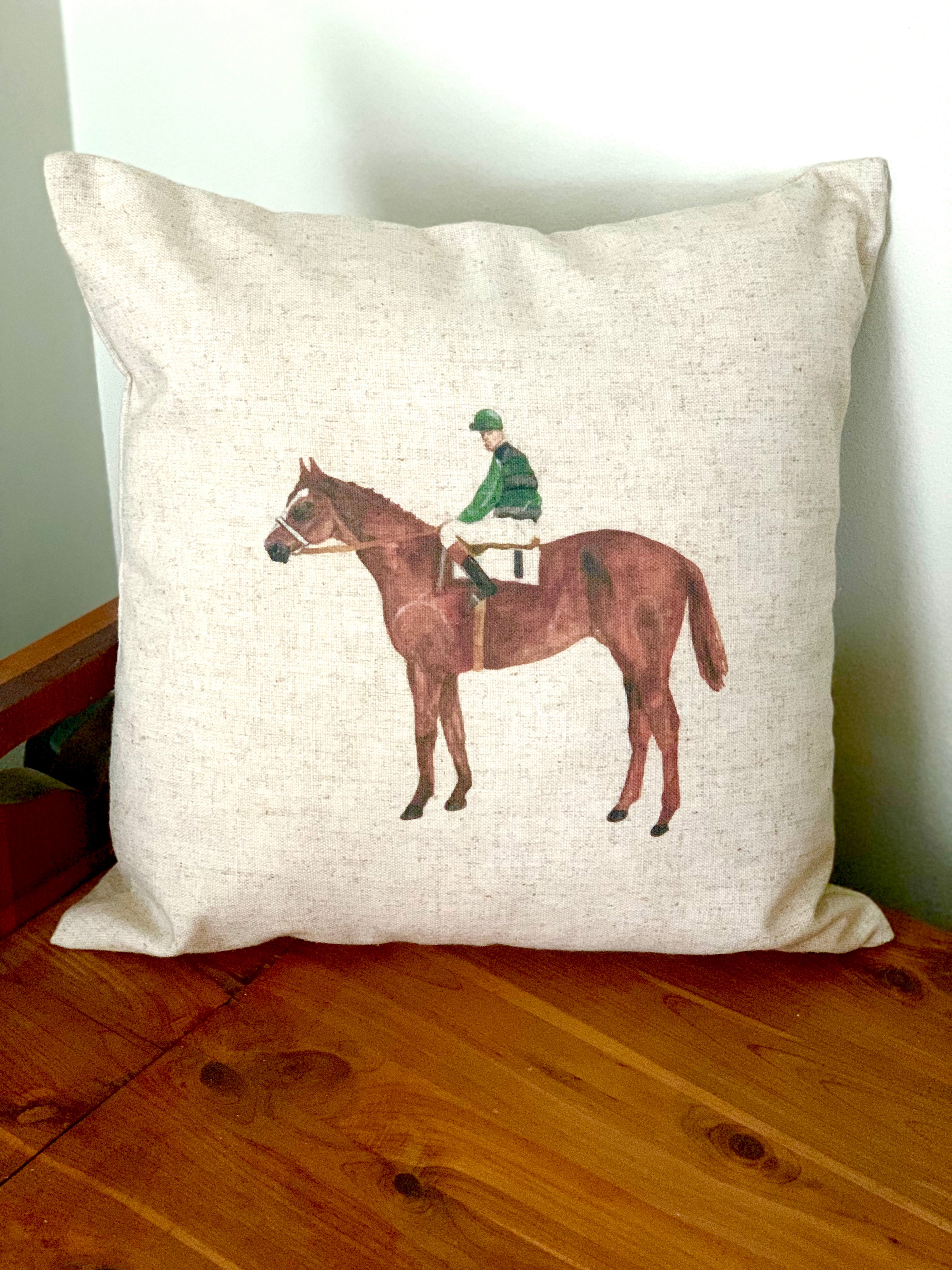 Embroidered Horse Pillow